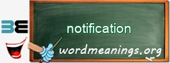 WordMeaning blackboard for notification